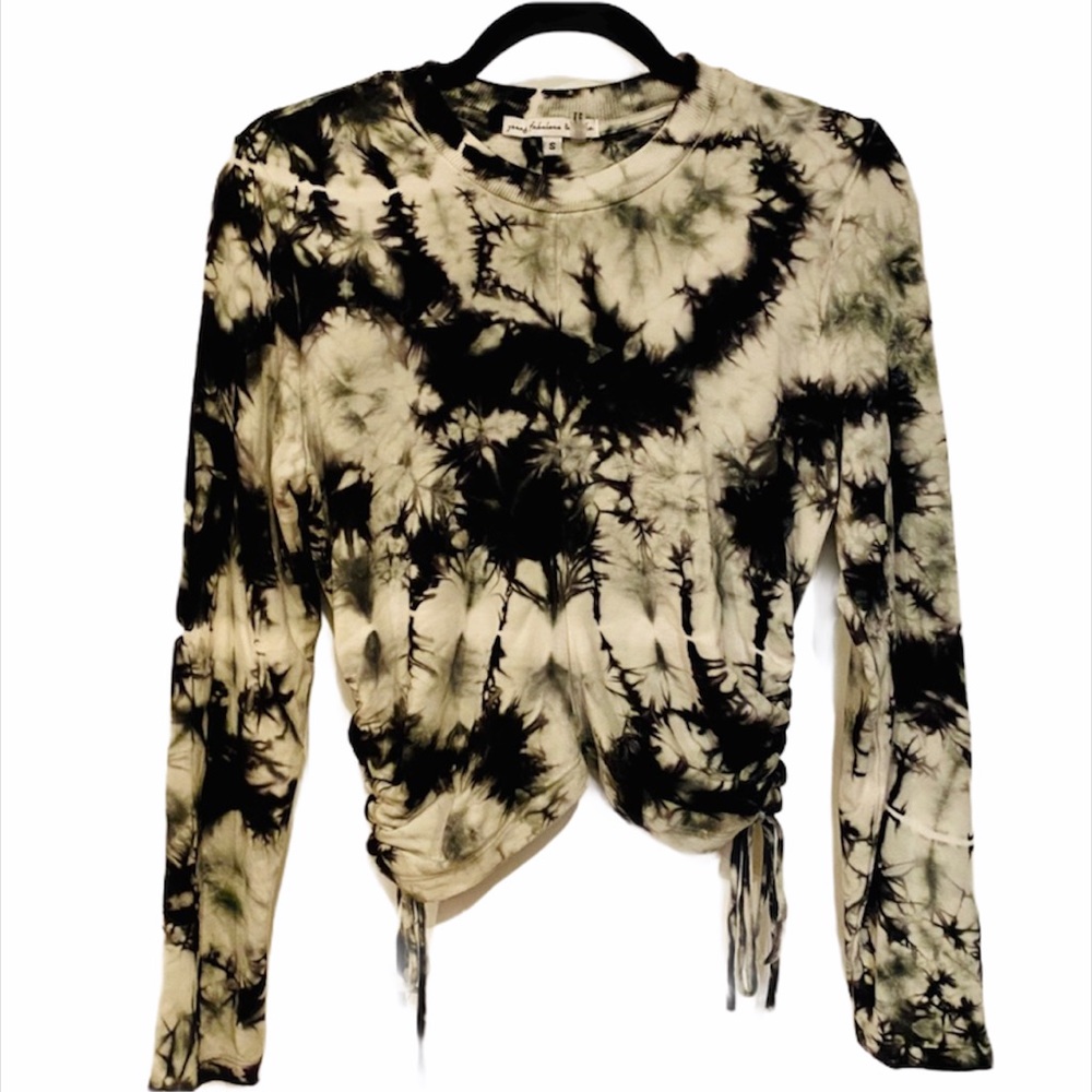 YOUNG FABULOUS & BROKE Tie Dye Long Sleeve Ruched